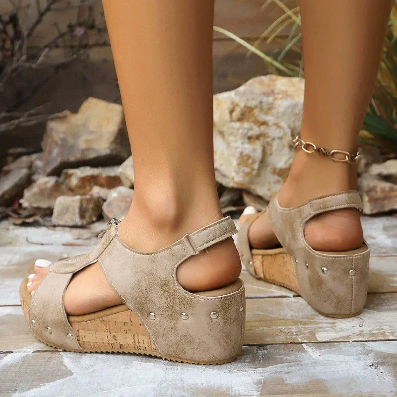 Bella - Orthopedic Wedge Sandals with Open Toe for Women
