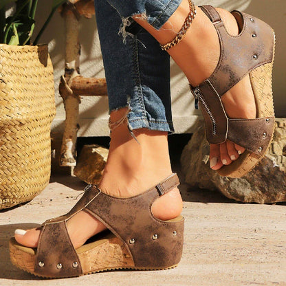 Bella - Orthopedic Wedge Sandals with Open Toe for Women